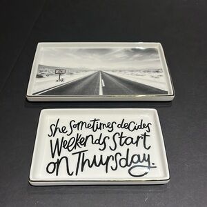 Kate Spade Spirit of Adventure set of 2 trays. Lenox